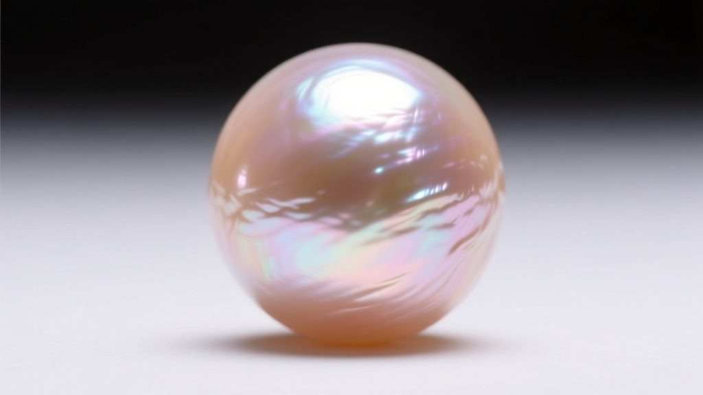 Extreme close-up of an Akoya pearl surface showing deep mirror luster and subtle rose overtone under directional studio lighting.