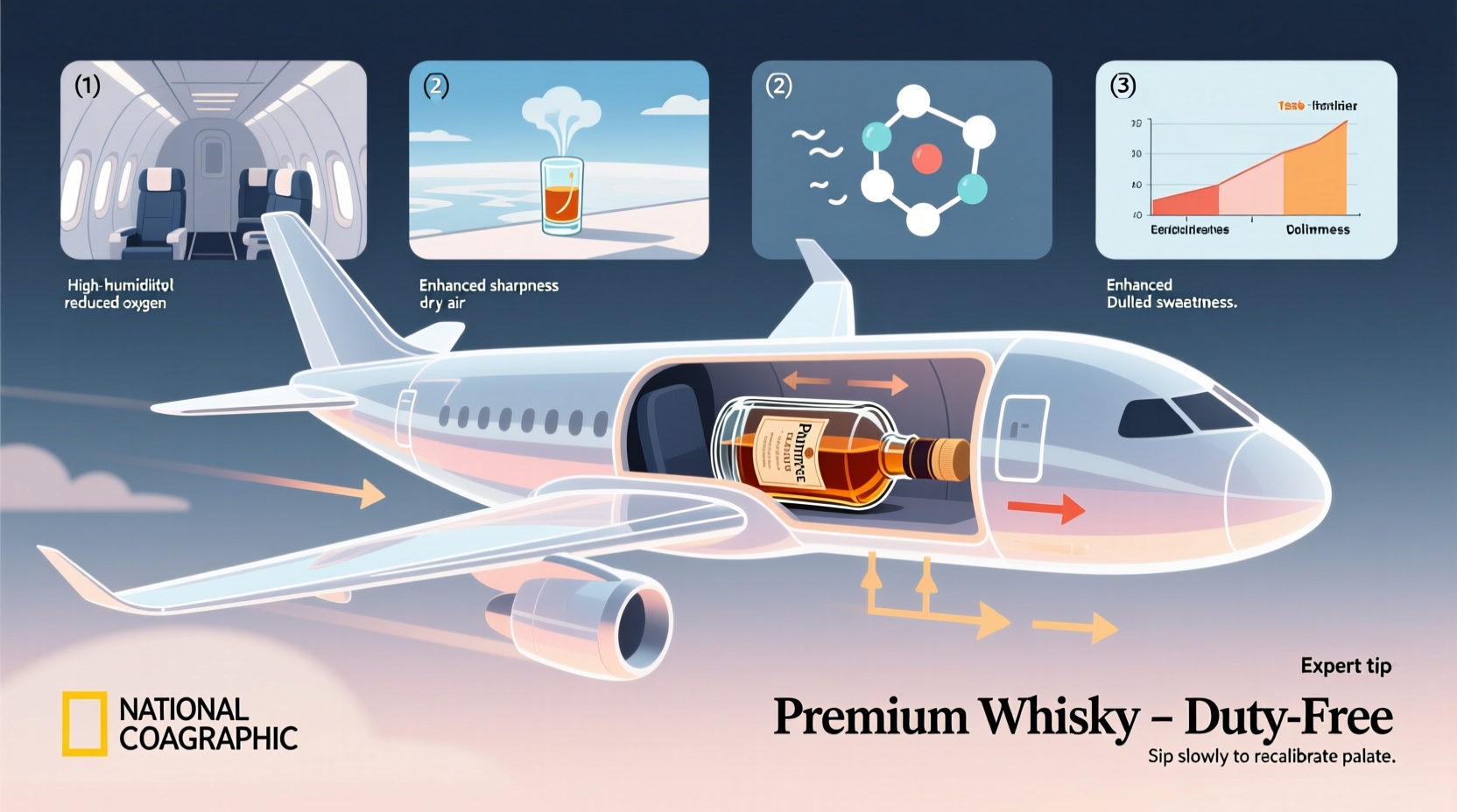 can air travel affect the taste of duty-free spirits