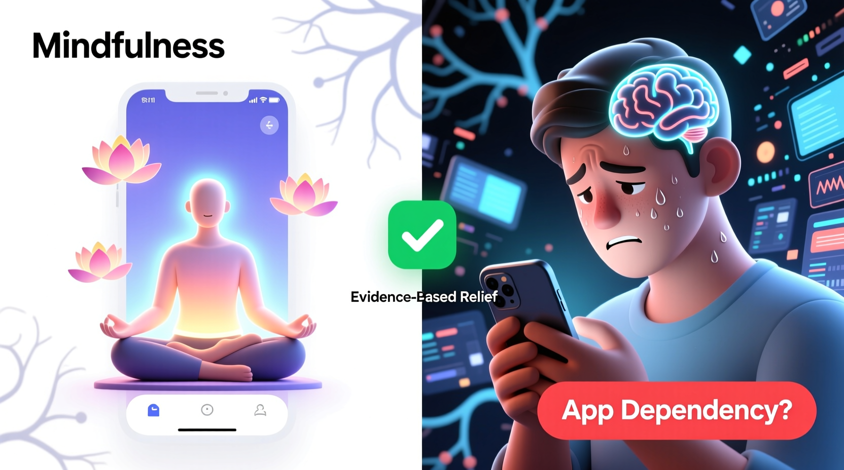 do meditation apps really reduce stress or just create dependency