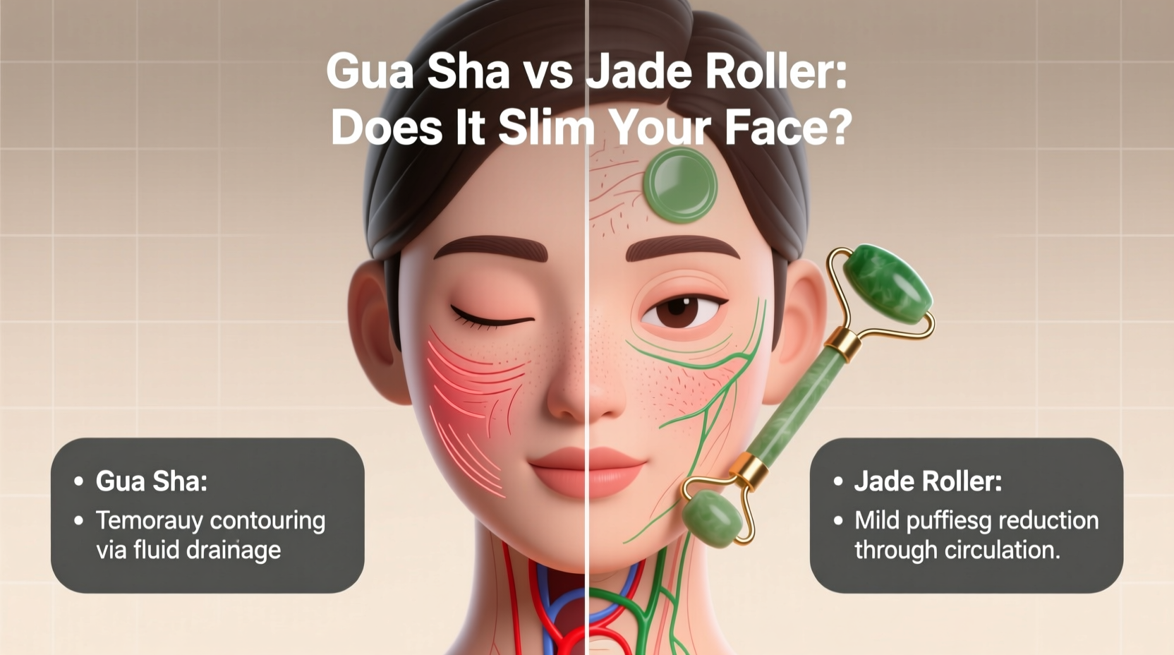 gua sha vs jade roller do face tools actually slim your face or is it just drainage