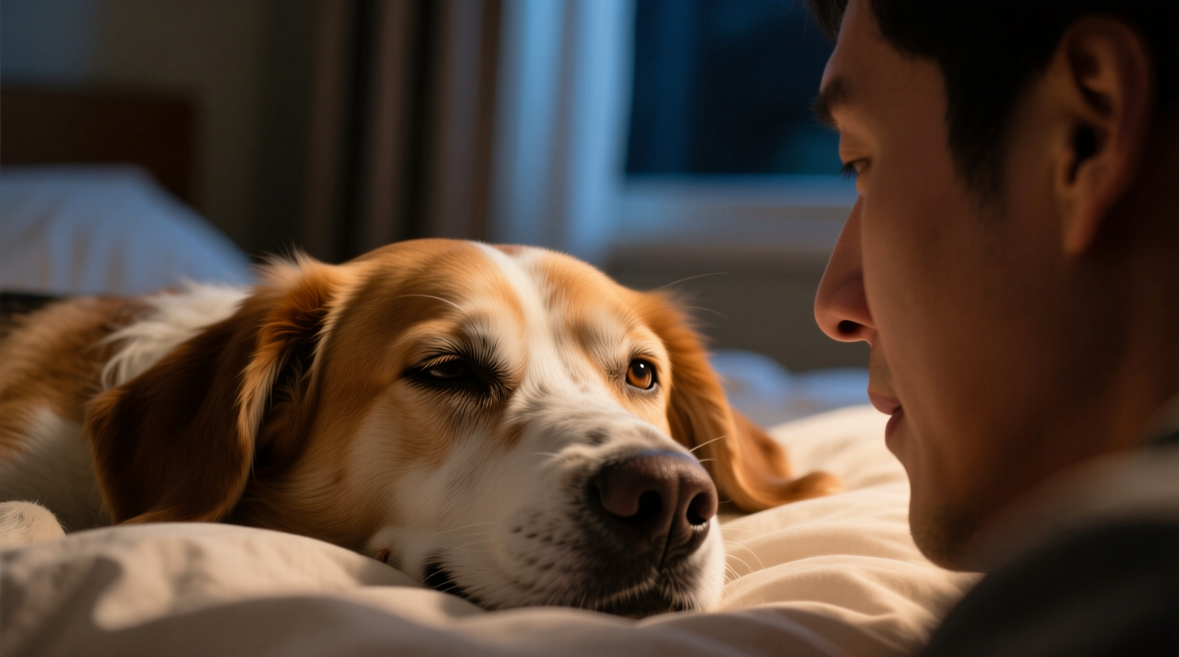 why does my dog stare at me when falling asleep and is it normal