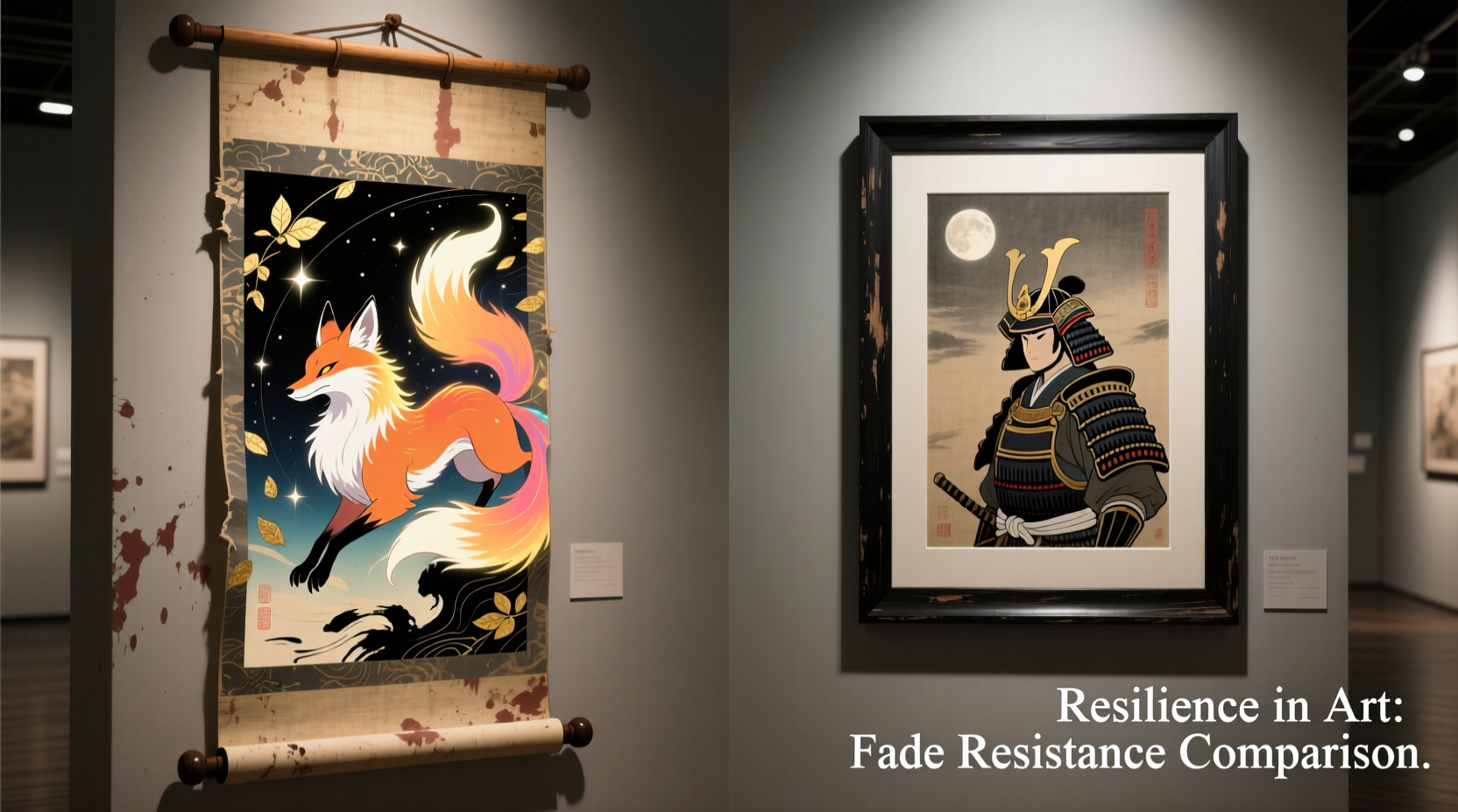 anime wall scrolls vs framed art which resists fading over time