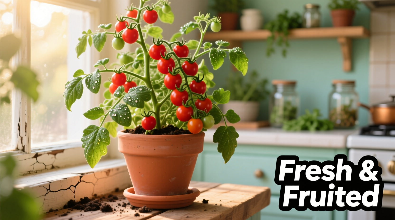 cherry tomato plant in pot