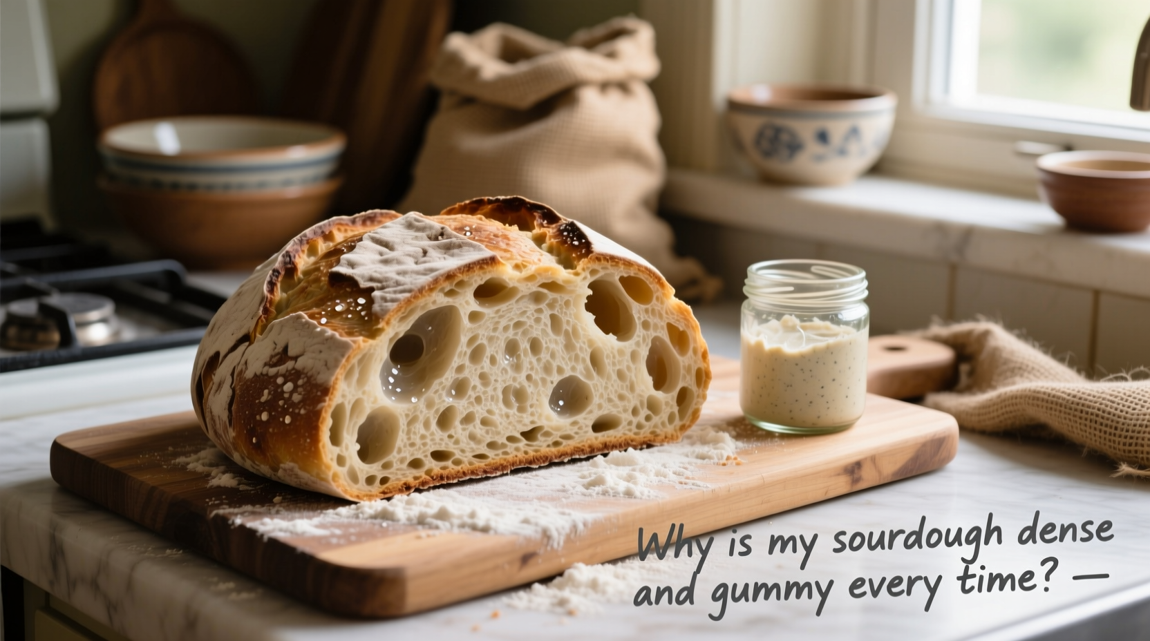 why is my sourdough bread dense and gummy every single time