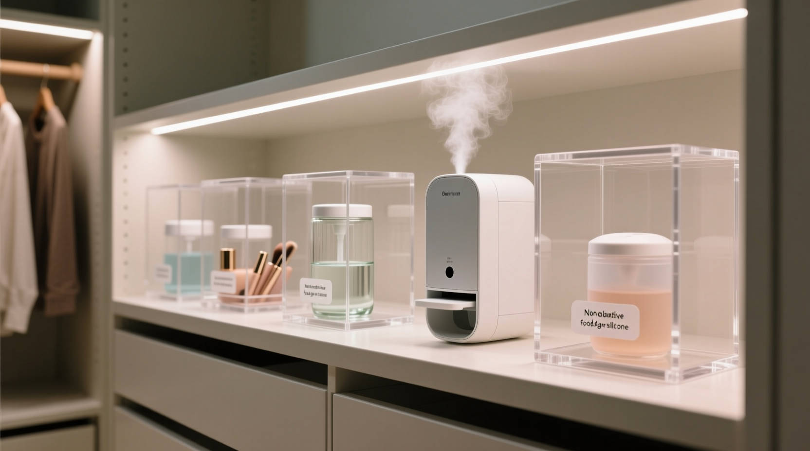 closet organization tips for beauty tool sanitizers