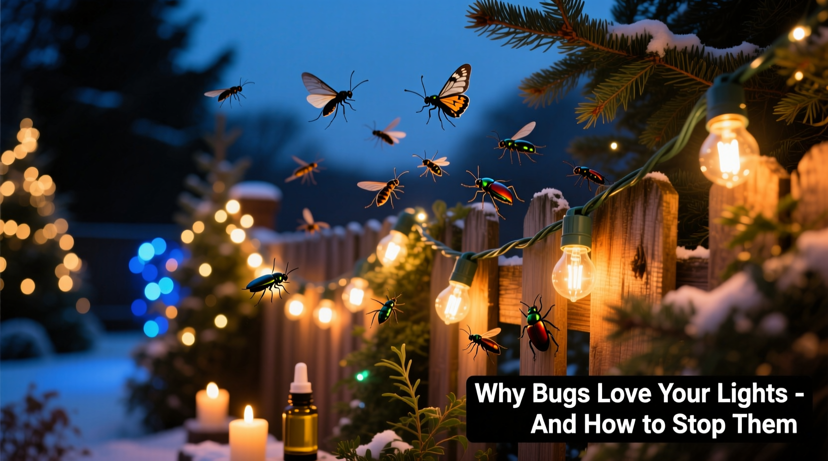 why are my outdoor christmas lights attracting insects and how to deter them