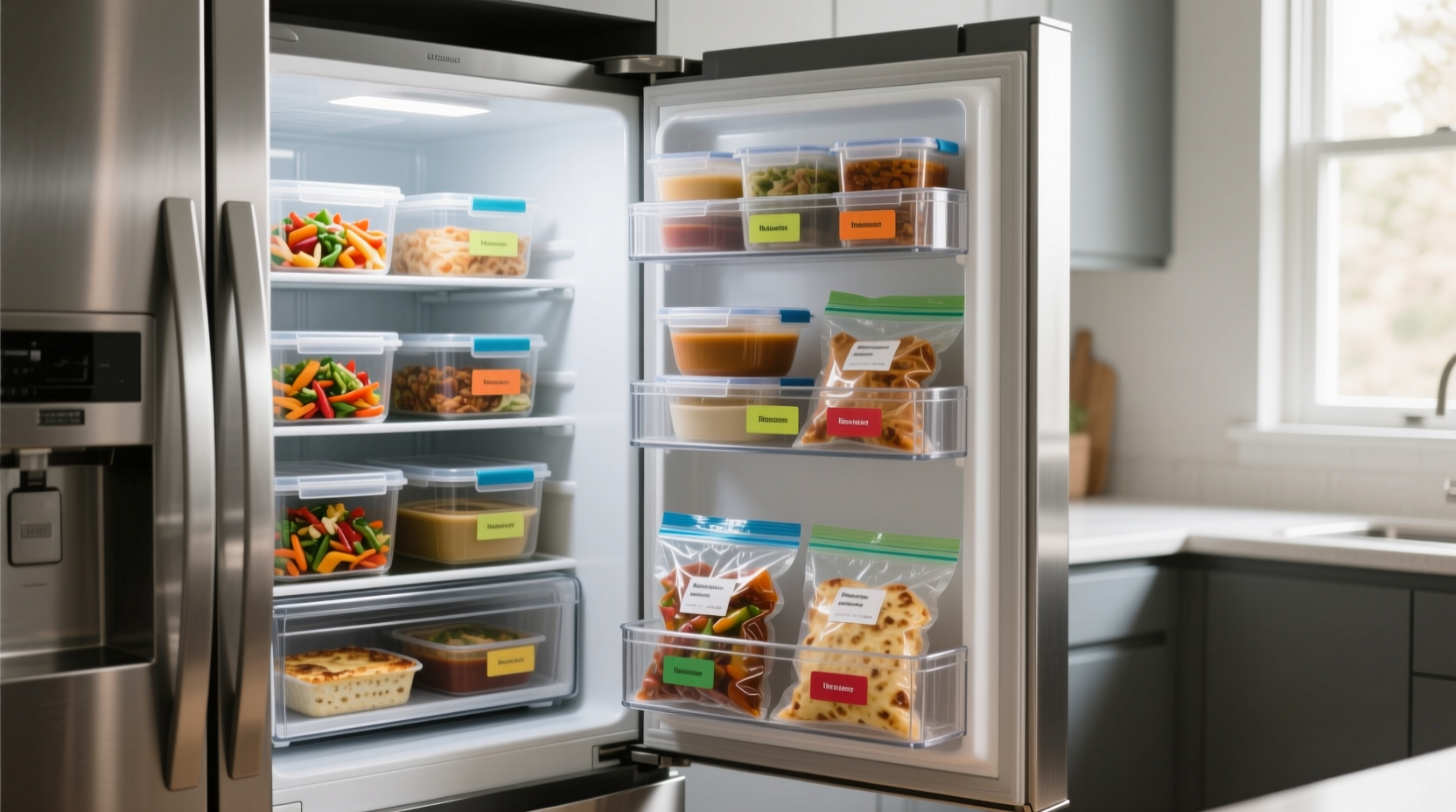 keep leftovers and ready made meals in the freezer door