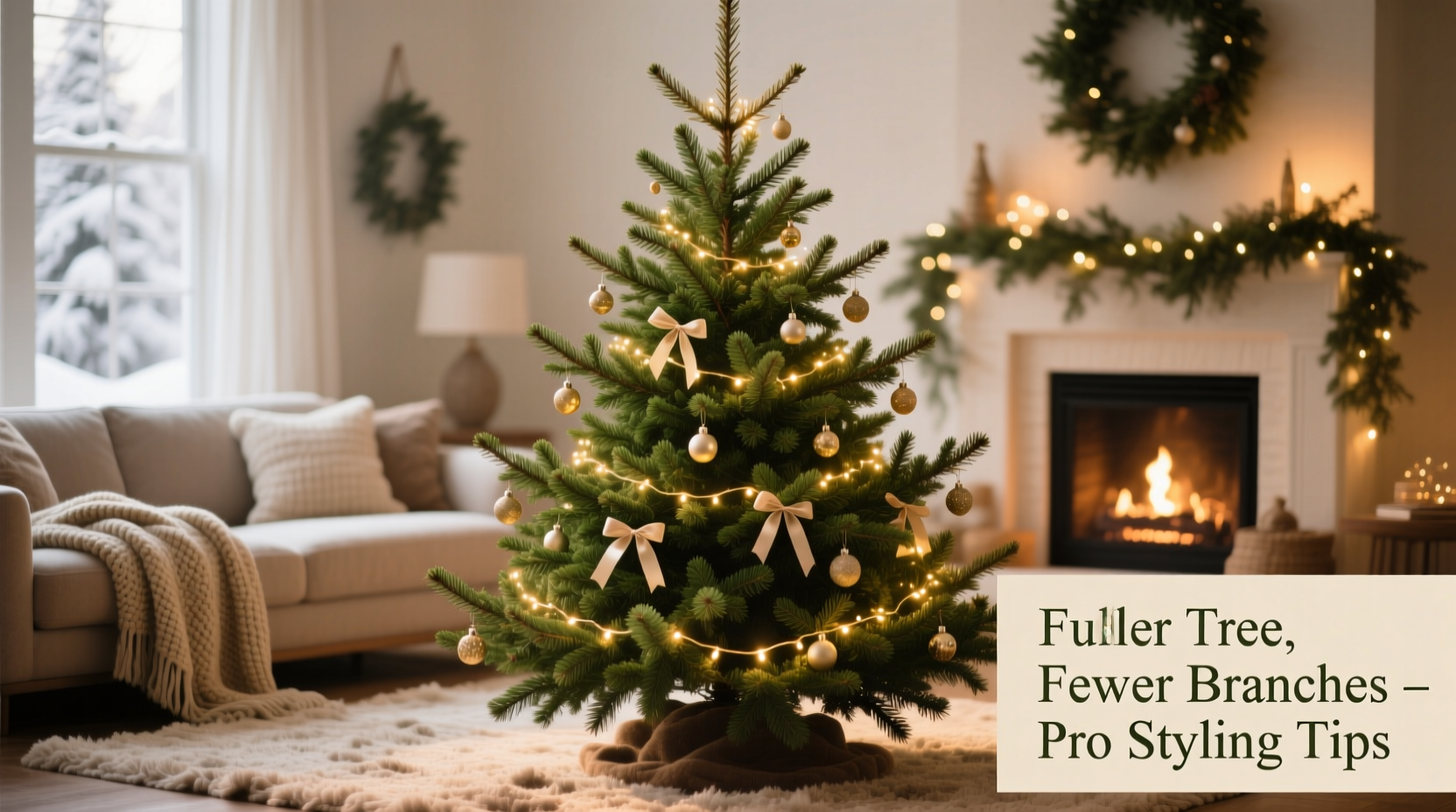 how to make your christmas tree look fuller with fewer branches styling tricks