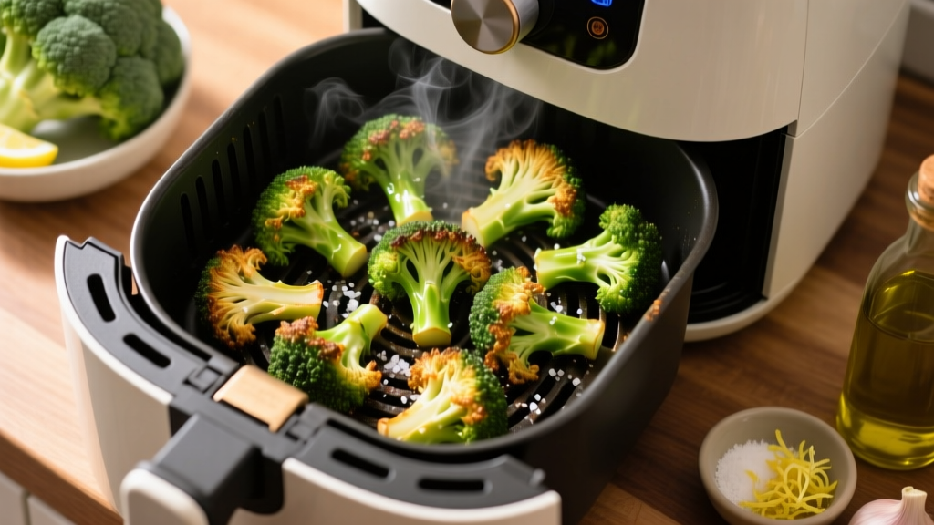 Air Fryer Roasted Broccoli (Crispy & Tender!)