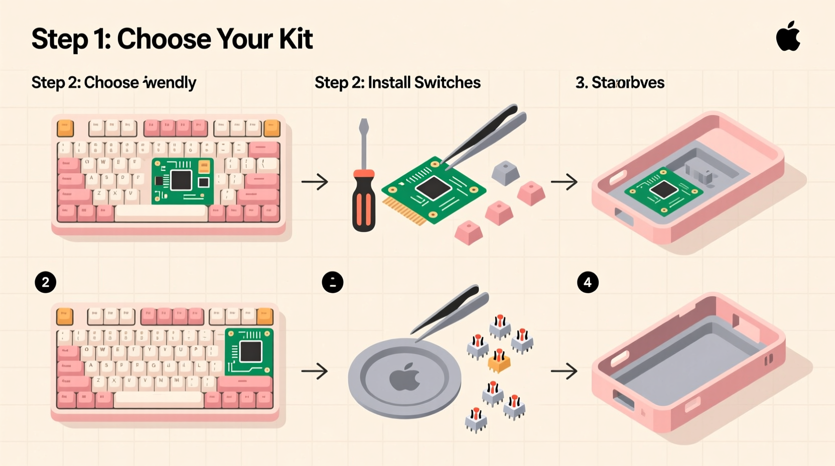 step by step guide to building a custom keyboard for beginners without soldering