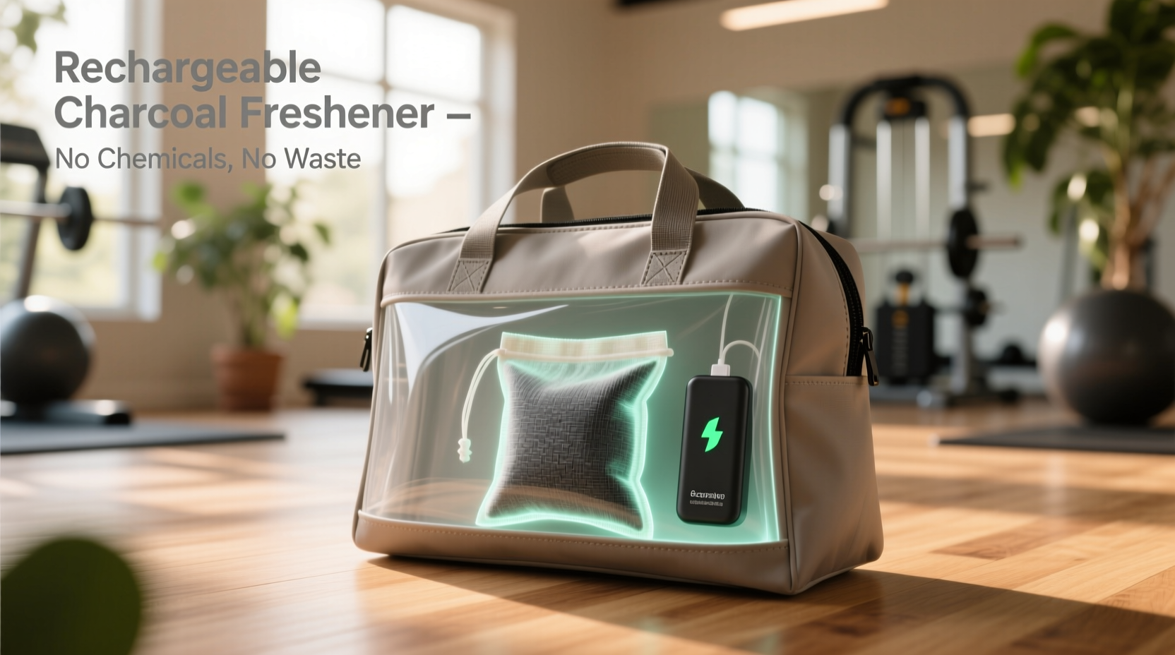 eco friendly cleaning deodorize gym bags with charcoal sachets