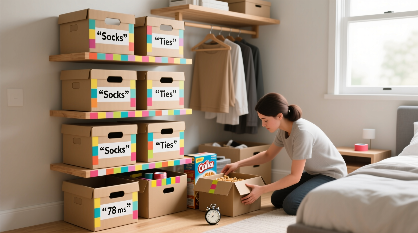 closet organization tips zero budget cereal box hack