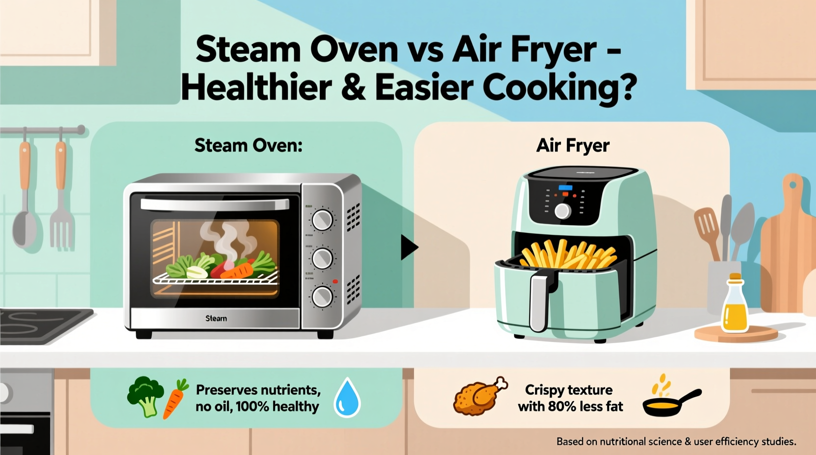 steam oven vs air fryer which cooks healthier meals with less effort