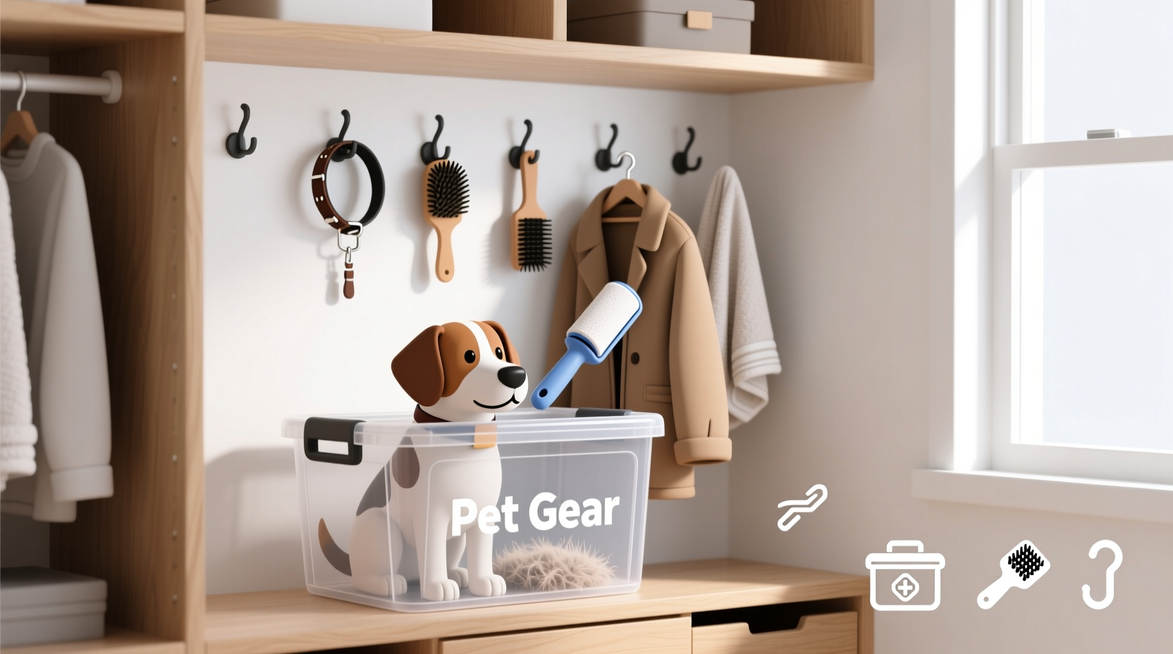 closet organization tips for pet gear