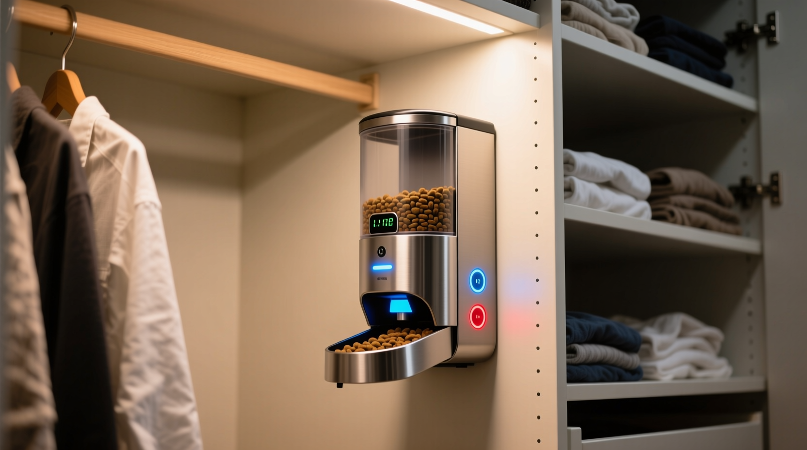 closet organization tips for pet treat dispensers