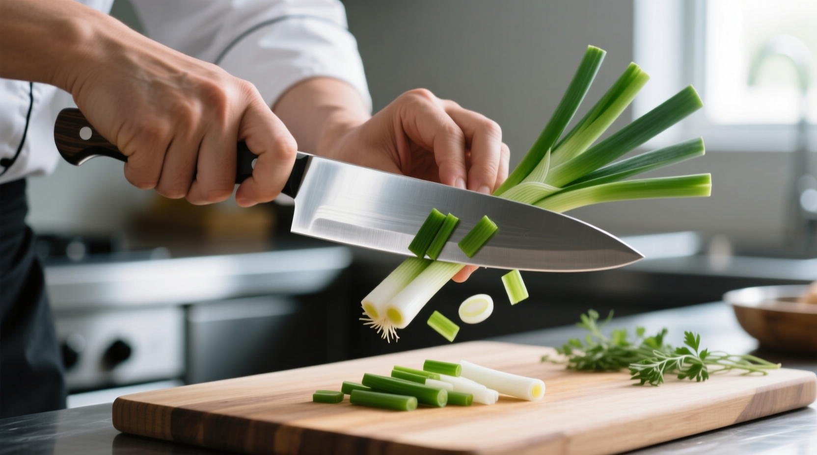 knife skills how to slice scallions