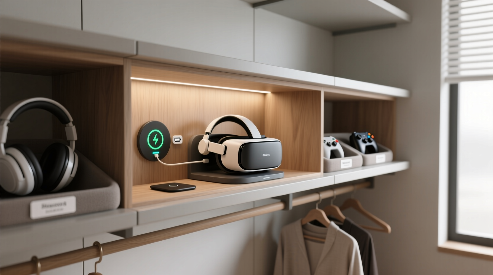 closet organization tips vr charging integration