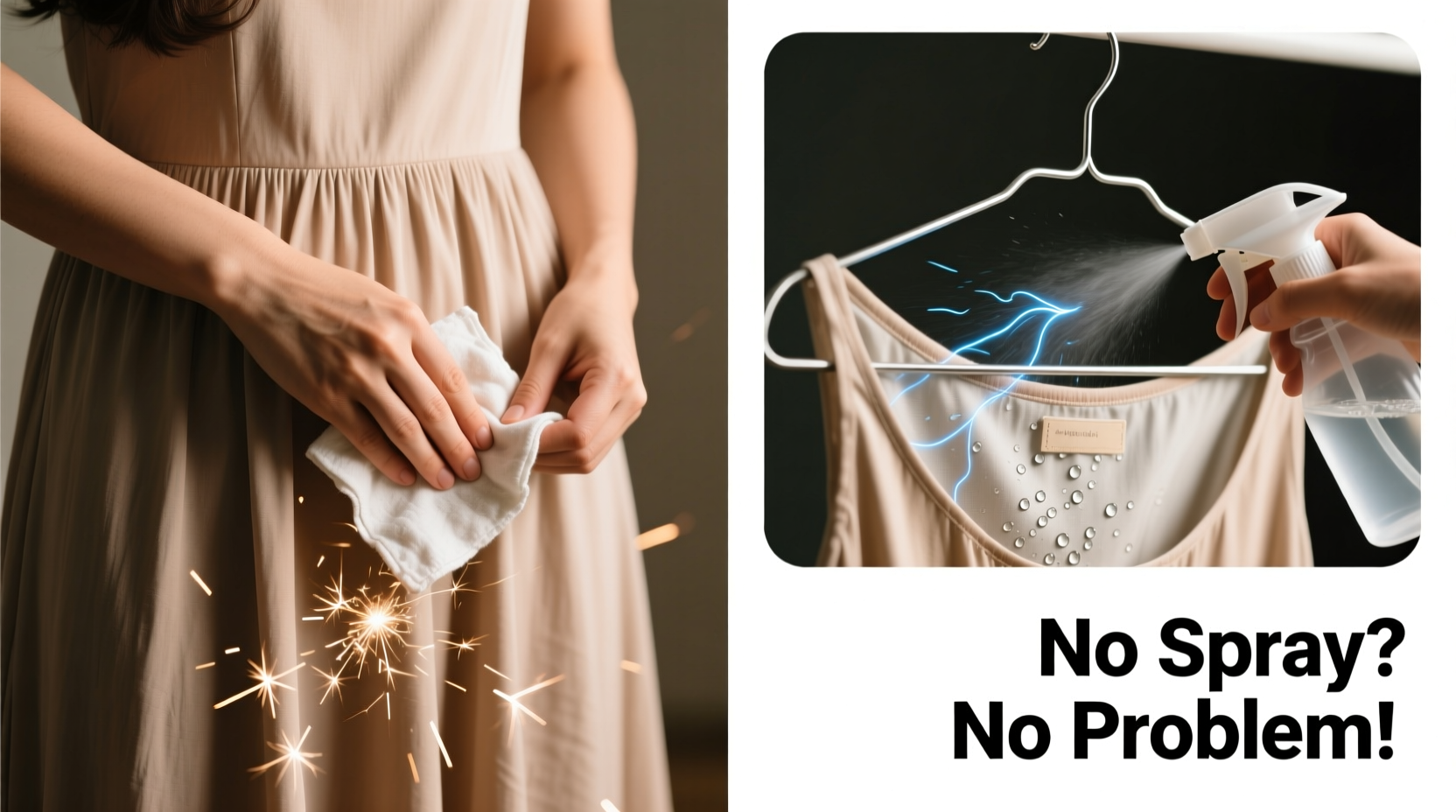 how to get rid of static cling in dresses without buying anti static spray
