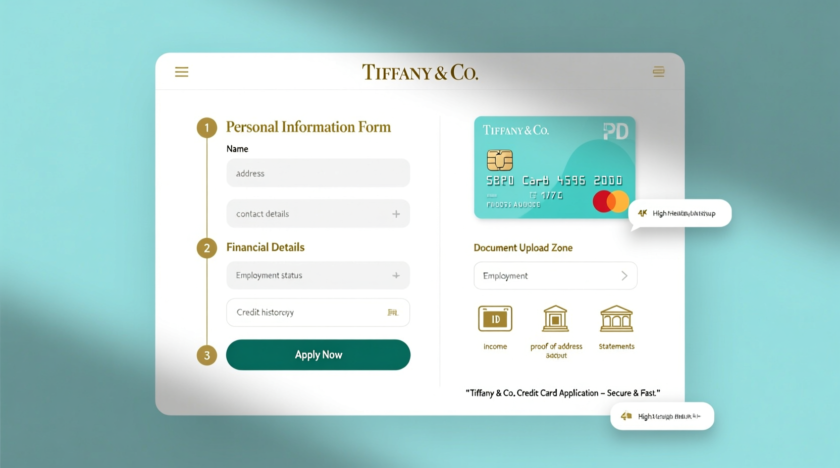 how do i apply for a tiffany credit card account