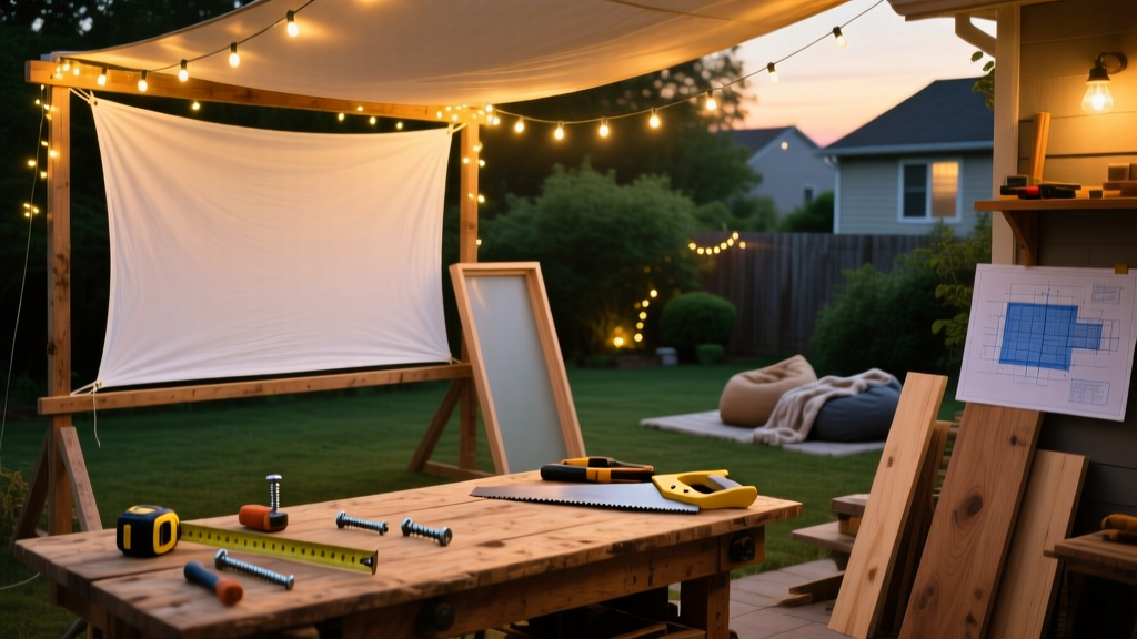 DIY Outdoor Movie Screen for Backyard Nights