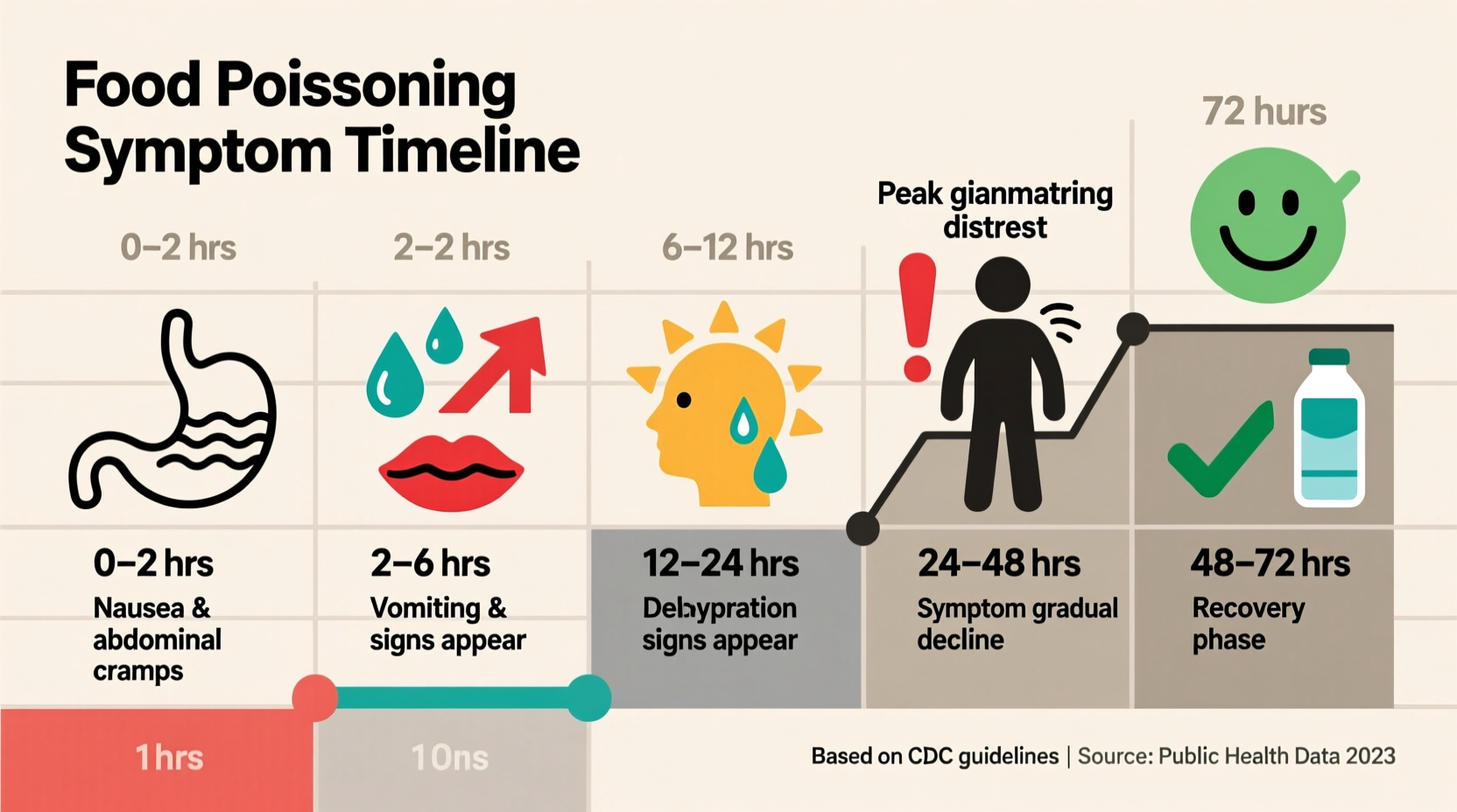 Food poisoning symptom timeline chart