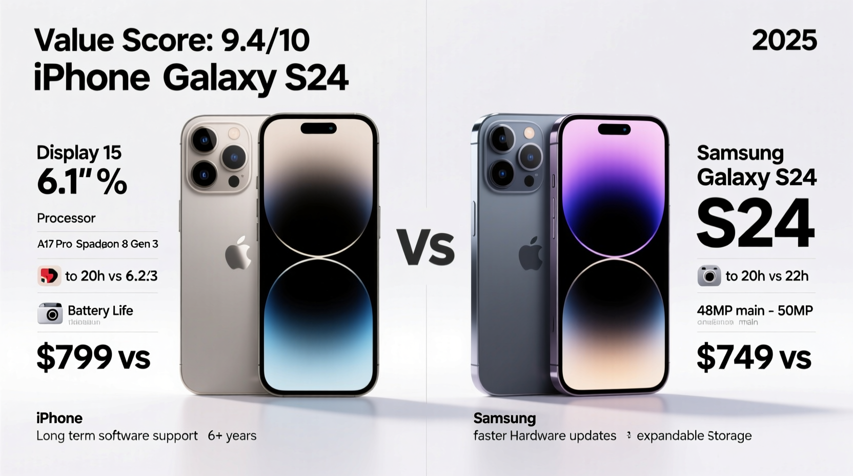 iphone 15 vs samsung s24 base models which offers better value in 2025