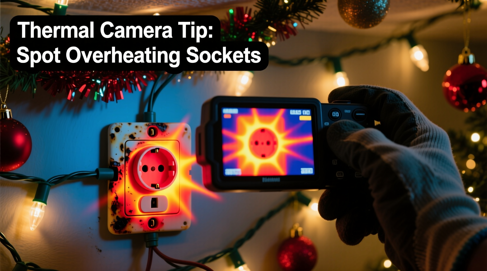 how to use a thermal camera to spot overheating sockets in your holiday light circuit