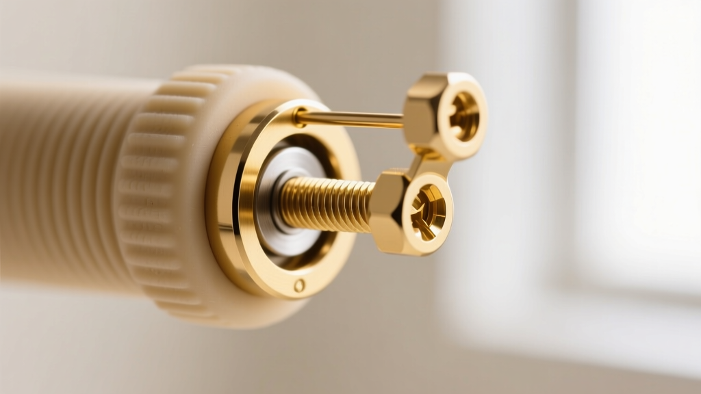 Macro shot of an adjustable omega clip-back earring mechanism showing the padded silicone grip and tension screw on gold vermeil.
