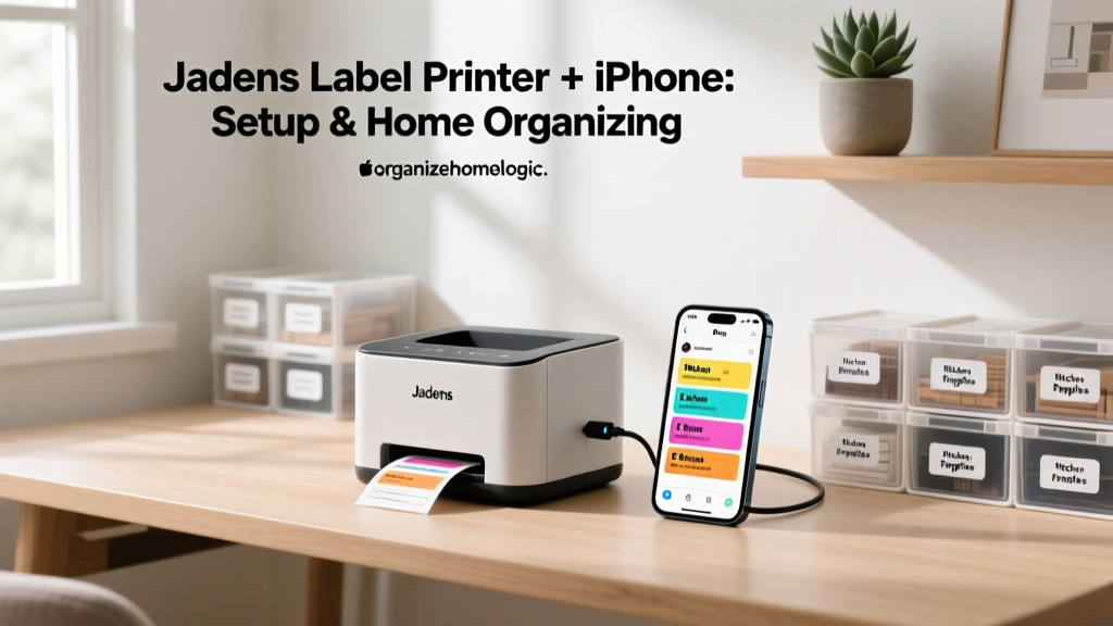 Jadens Label Printer + iPhone: Setup & Home Organizing