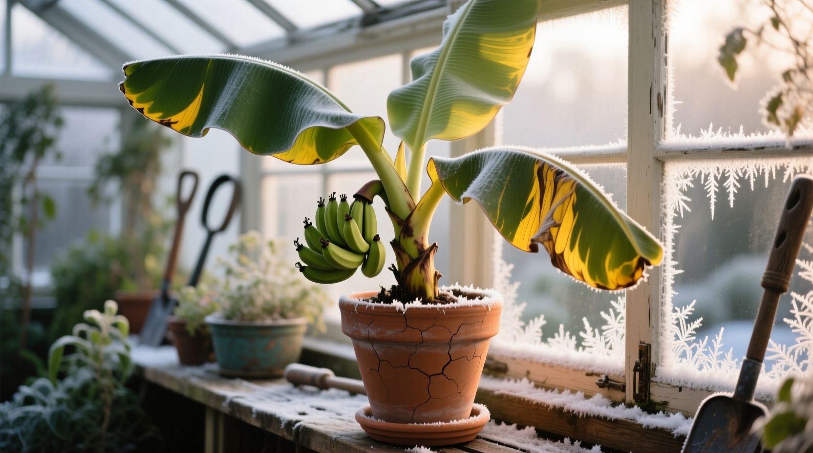 overwinter potted banana tree