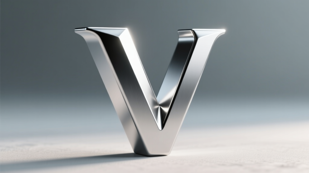Macro shot of a titanium V