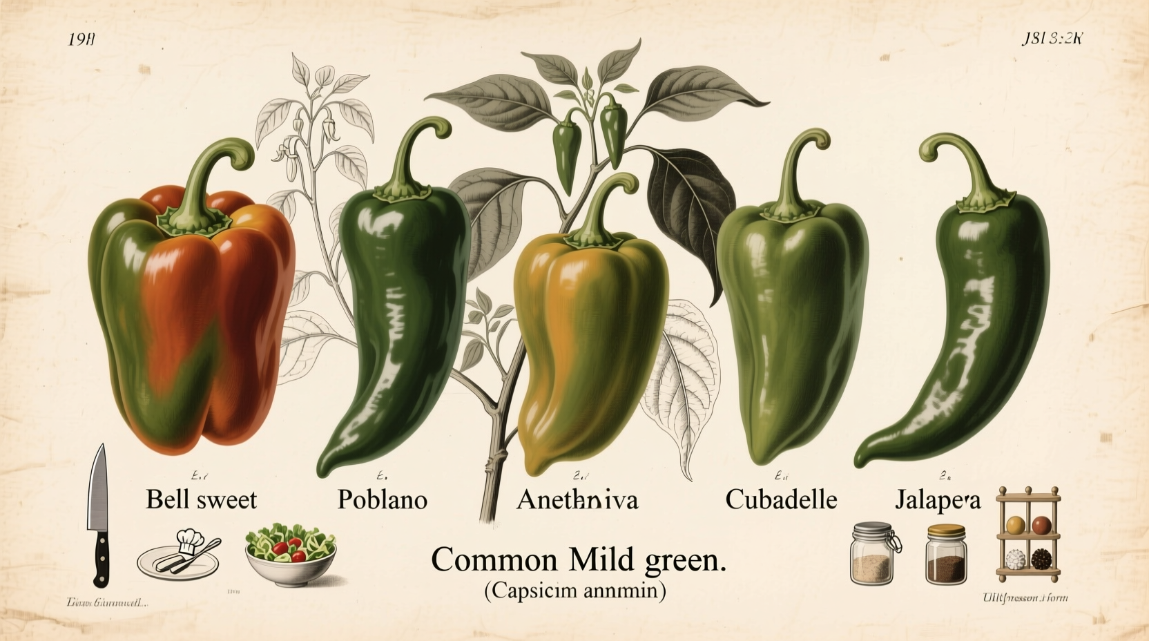 common types of mild peppers and their uses