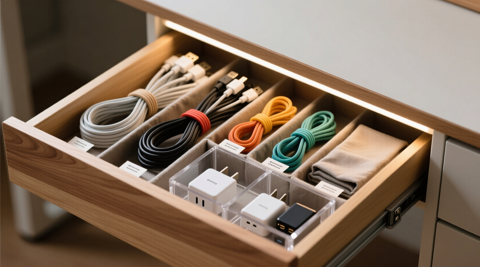 how to organize cables in a desk drawer with simple diy solutions
