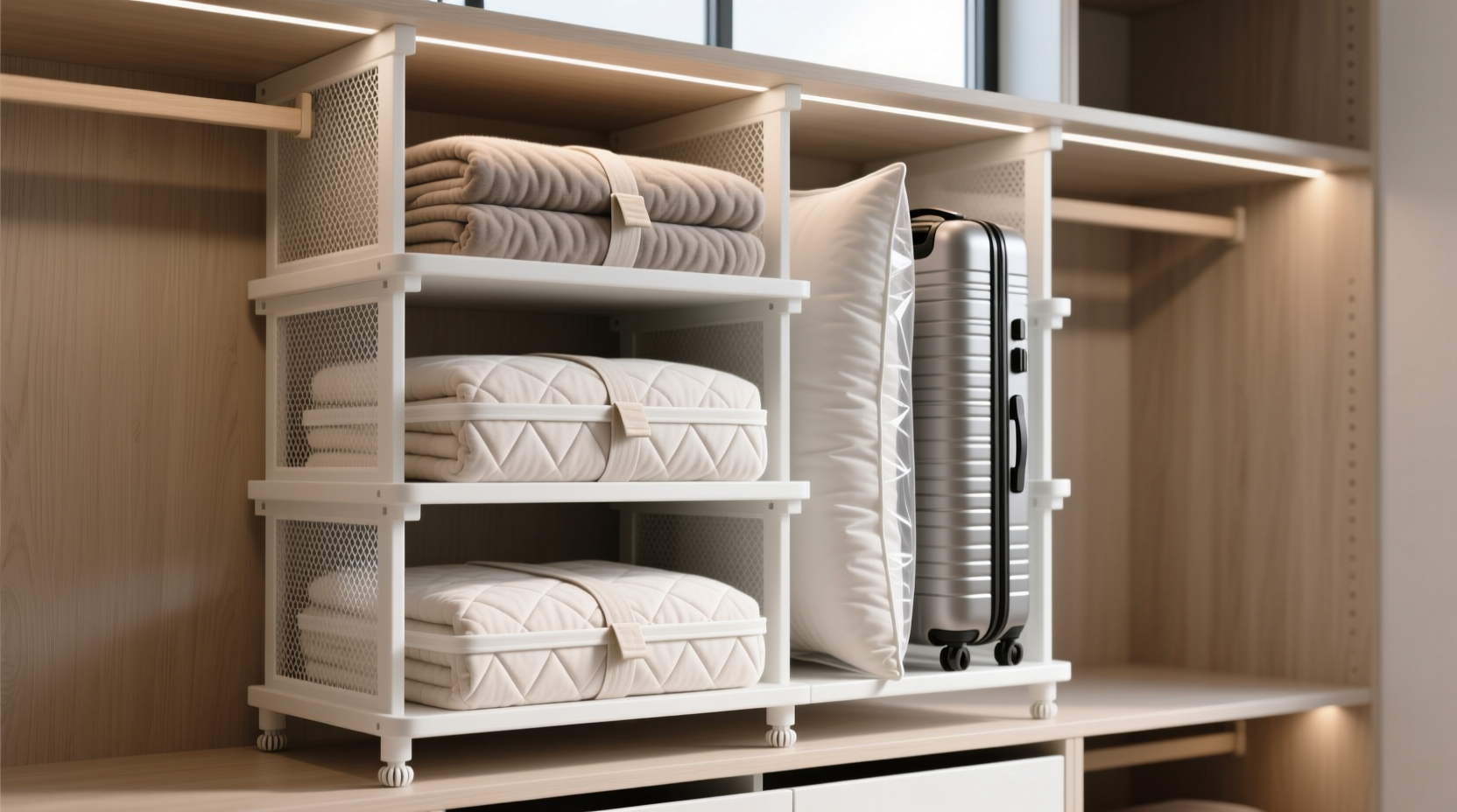 closet organization tips for weighted blankets