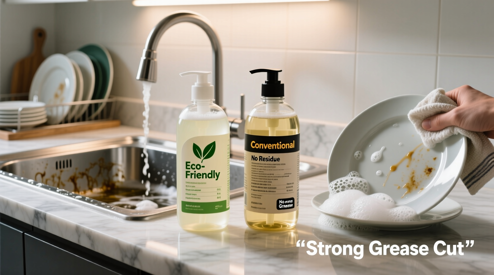 eco friendly dish soap vs conventional brands which cuts grease better without residue