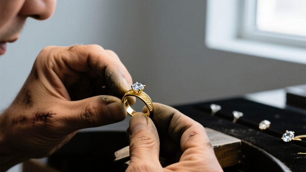 Extreme close-up of a jeweler's torch heating a low-temperature silver-bearing soft solder wire on a brass brooch pin joint