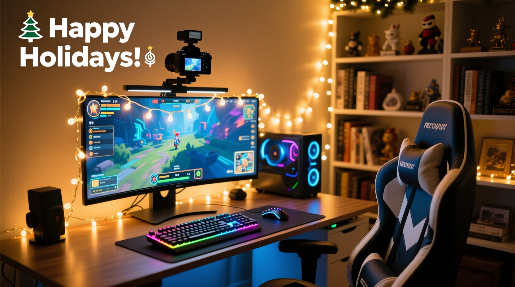 how to use christmas lights as ambient lighting in a gaming setup or stream background