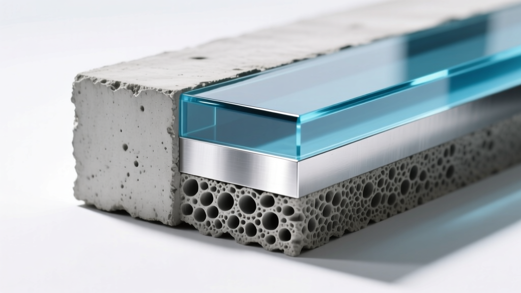 Cross-section diagram comparing 3-mil acrylic concrete paint penetrating pores versus 12-mil 100% solids epoxy bridging a shot-blasted concrete surface