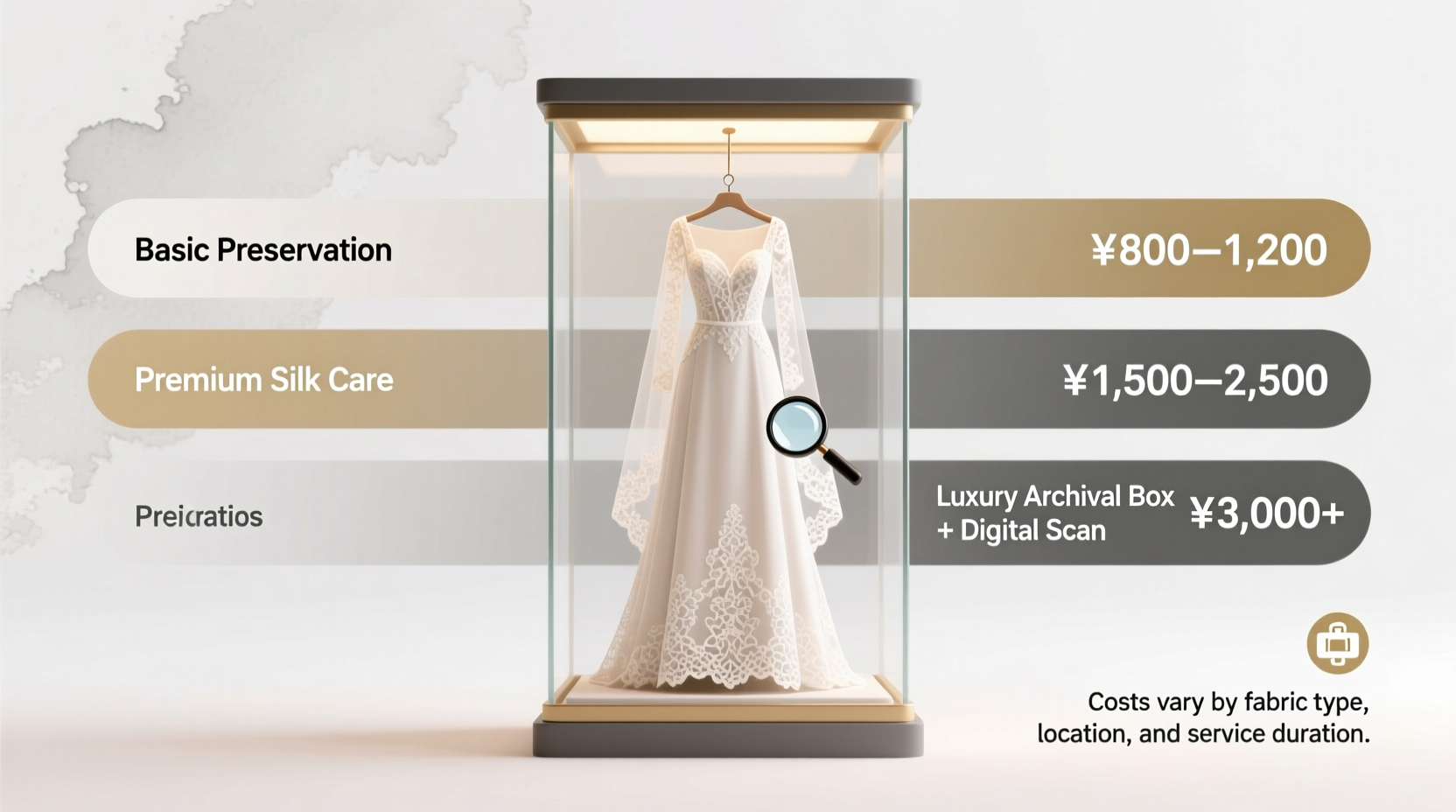 how much does wedding dress preservation cost