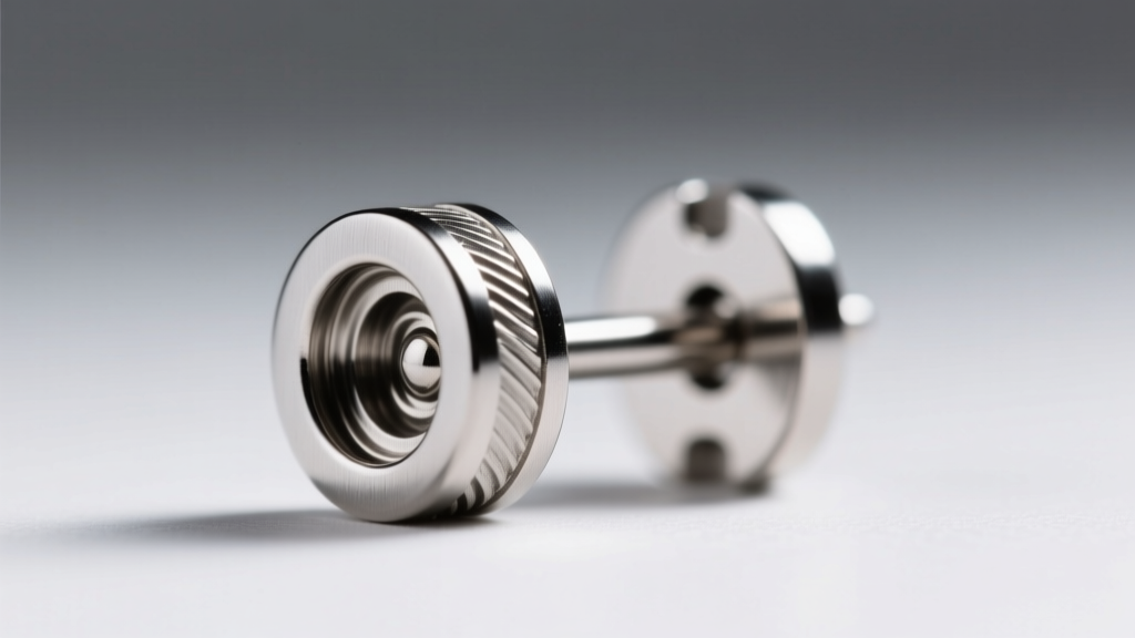 Macro shot of an 18-gauge titanium earring post with a secure La Pousette locking back, highlighting the mechanical groove.