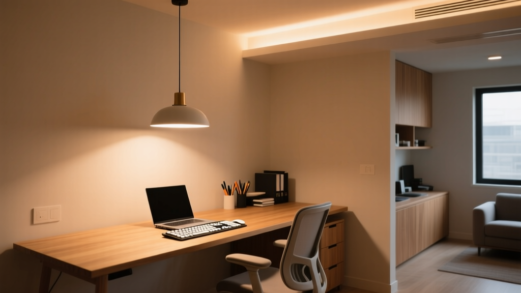 Home Office Task Lighting: 500 Lux at Keyboard Level