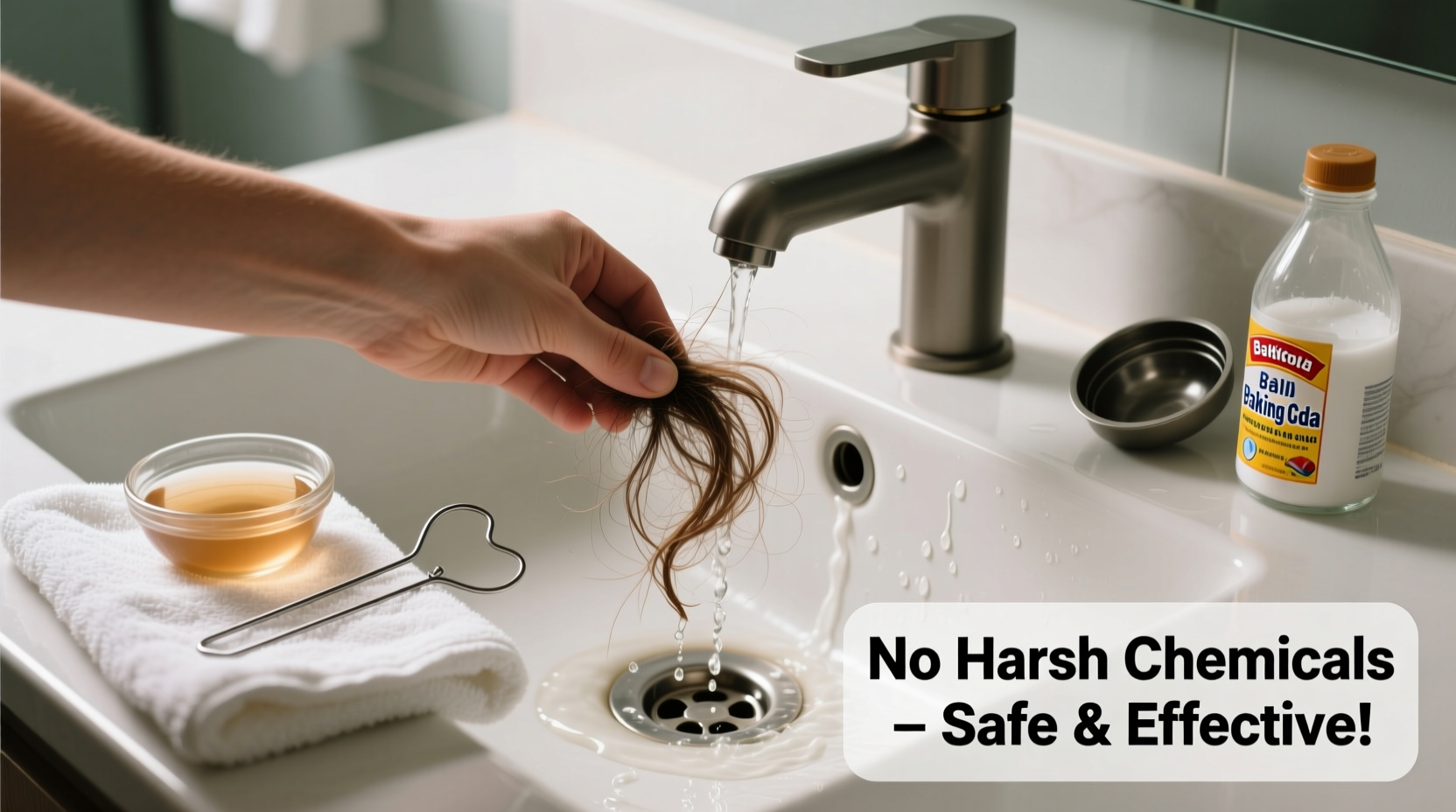 how to unclog a bathroom sink hair clog without harsh chemicals
