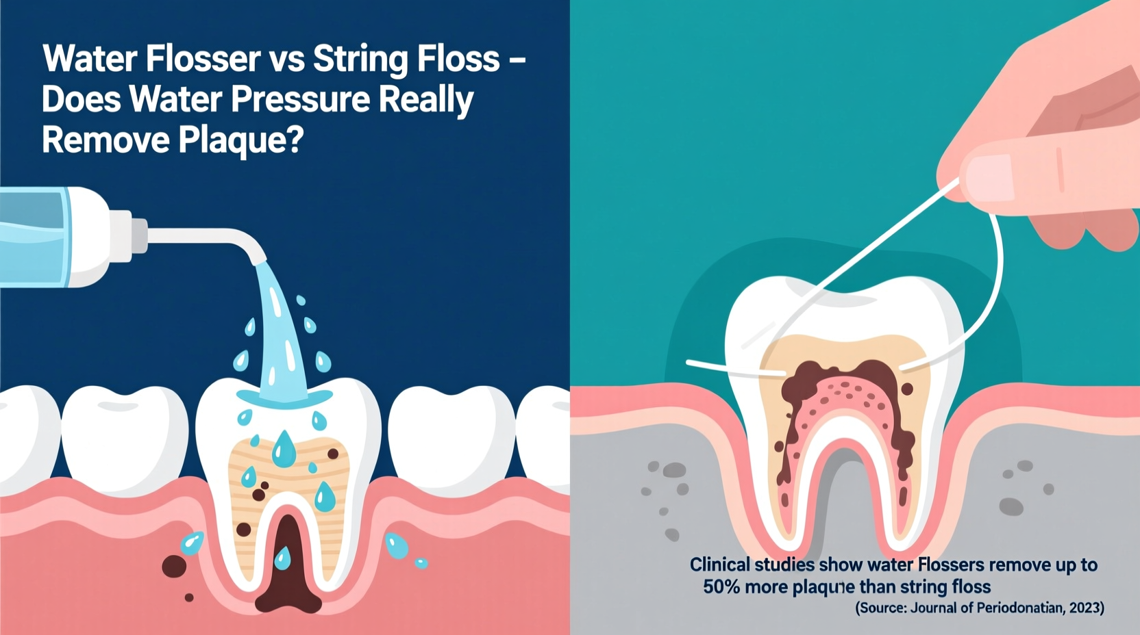 water flosser vs string floss does the water pressure really remove plaque