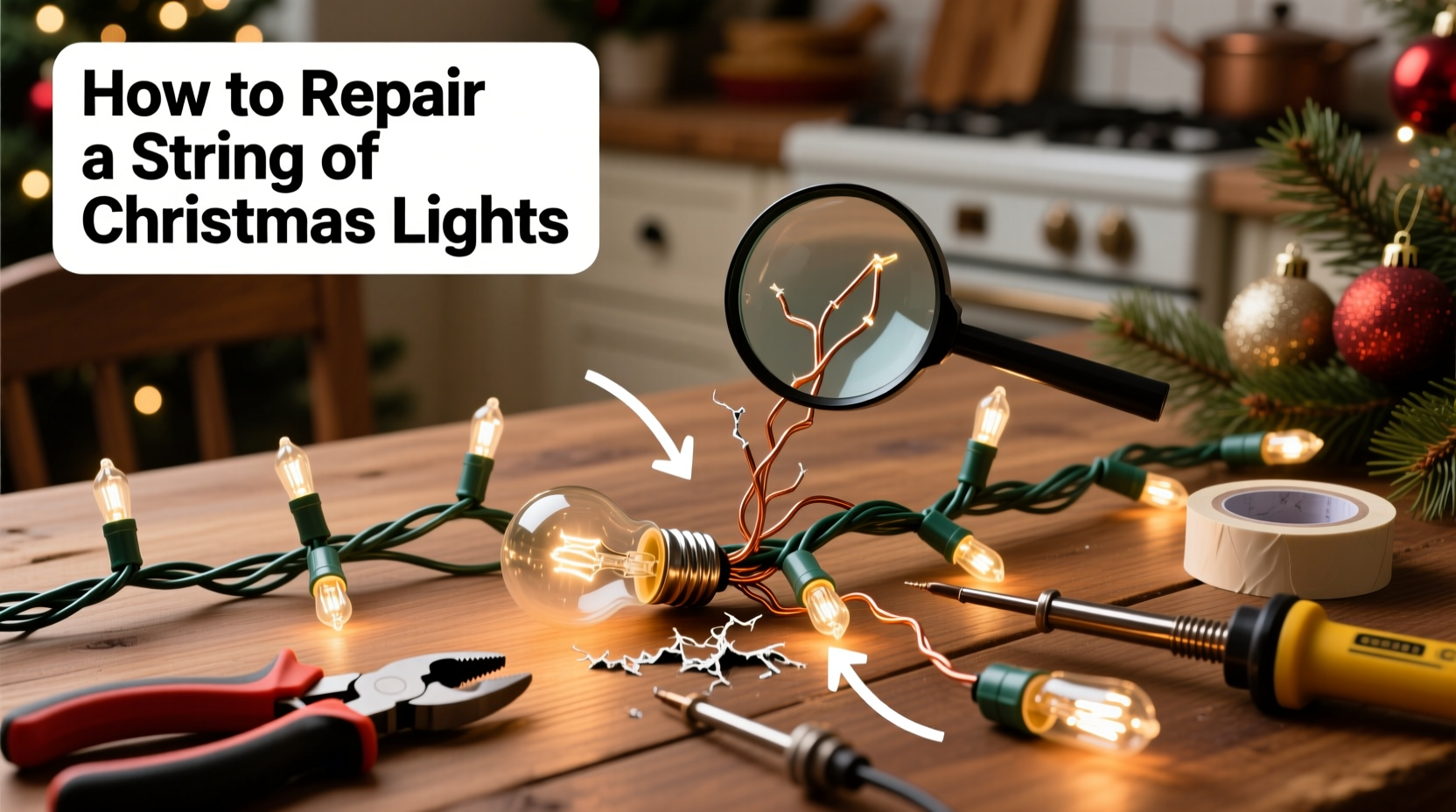 how to repair string of christmas lights