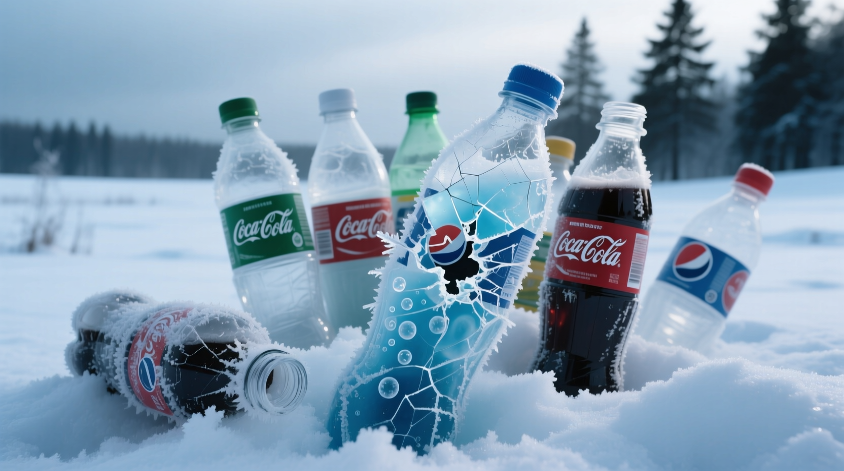 leave soda bottles out in the cold to make your own slu