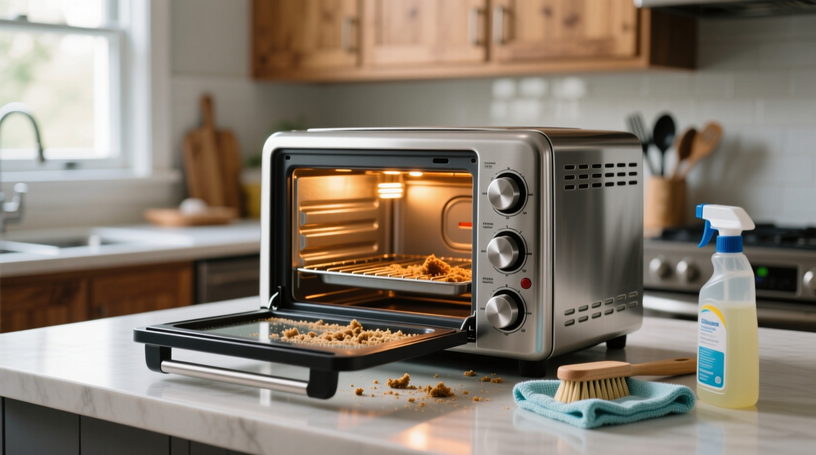 how to clean toaster oven