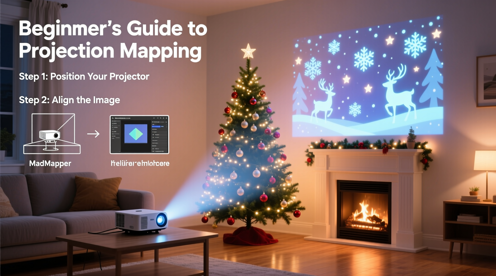indoor projection mapping for christmas trees beginner setup guide