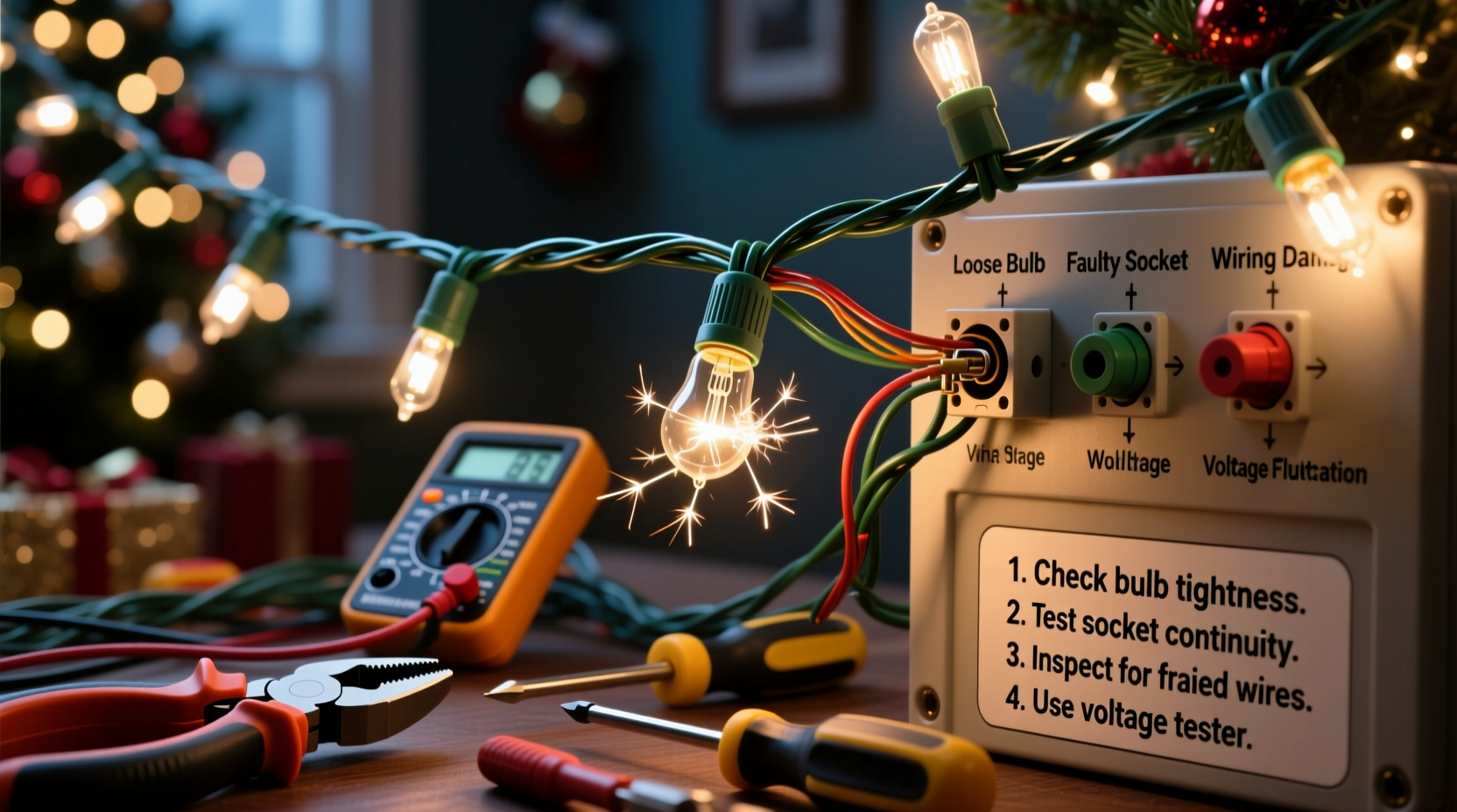 why do some christmas lights flicker randomly and how to troubleshoot the circuit