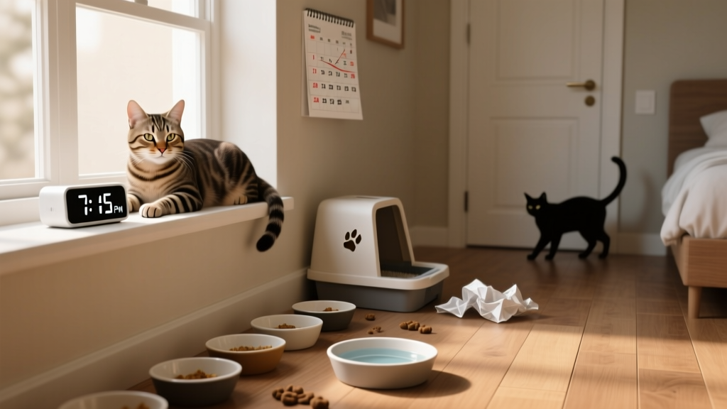 Can meal times influence cat behavior? Yes