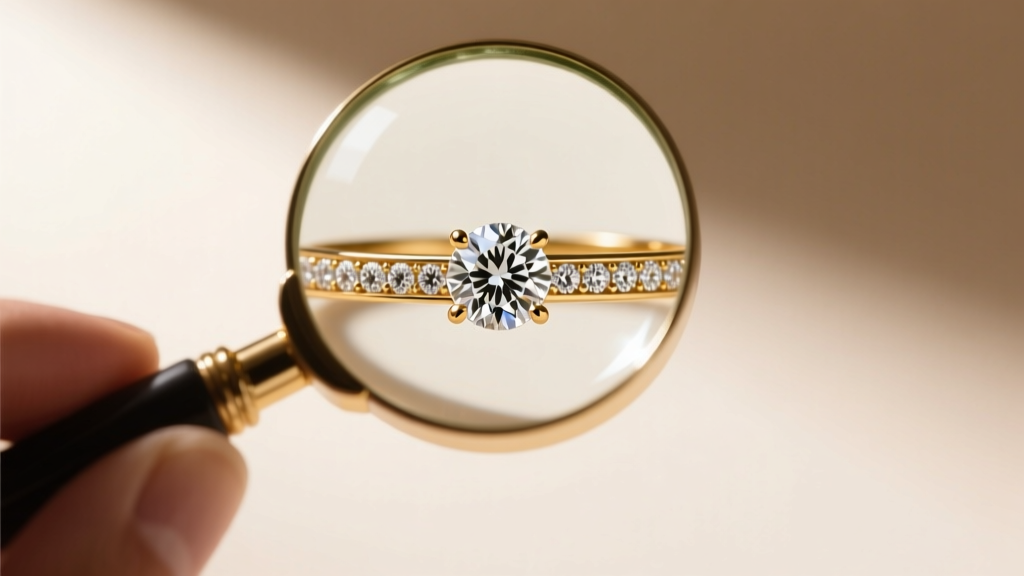 Loupe examining a channel-set pendant